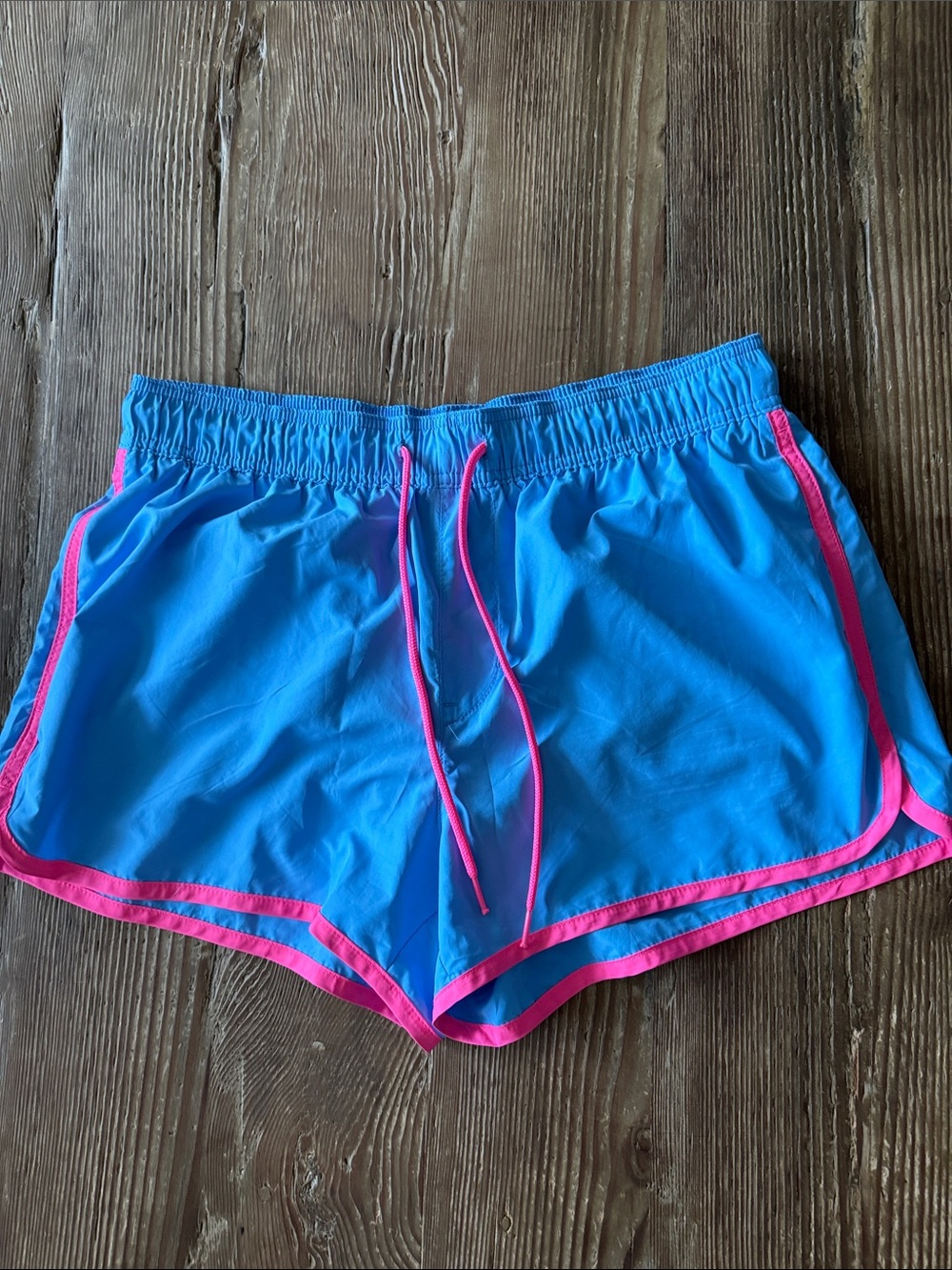 H&M Bright Blue Women's Athletic Shorts with Pink Trim